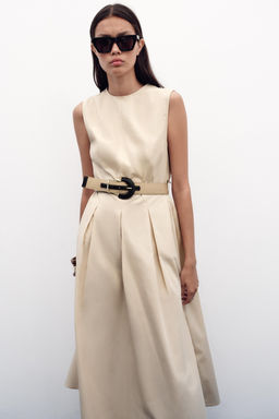POPLIN MIDI DRESS WITH BELT - Zara фото 2