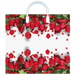 Пакет подарочный ПЭ с пластмассовыми ручками 38х34+3см "Гран При", 90 мкм (Россия)