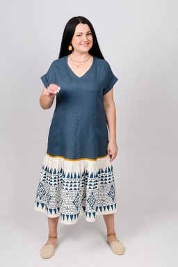 Ярусное платье из  100% умягченного льна - Новый лен фото 5