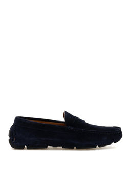 Lacivert %100 Deri Loafer Ayakkab_