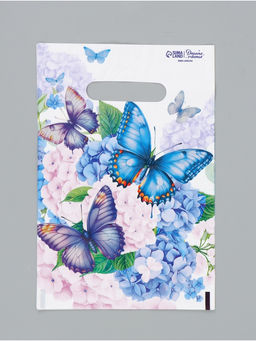 Цена за 50 шт. Подарочный пакет, полиэтиленовый, с вырубной ручкой, Бабочки, 20 х 30 см