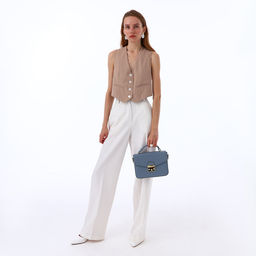 Сумка женская мессенджер TEXTURA на клапане, 23×6×17 см, голубая