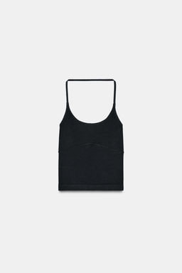 TOP HALTER SEAMLESS / Negro - Zara фото 5