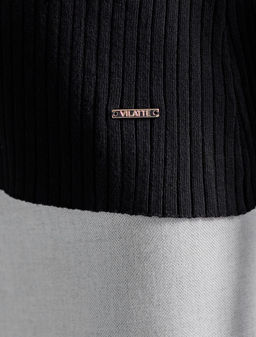 Джемпер Vilatte D39.337 из вискозы с нейлоном черный  фото 3