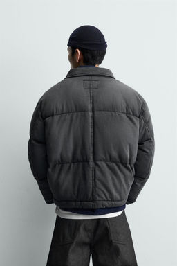 WASHED QUILTED DENIM JACKET - Zara фото 3