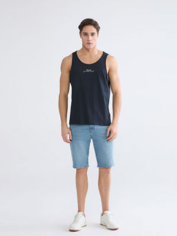 U Yaka Bask?l? Erkek Kolsuz Ti??rt