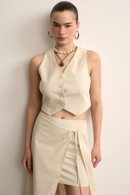 Жилетка короткая изо льна - Mollis фото 4