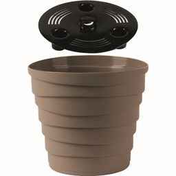 Цена за 2 шт. Кашпо для цветов пластиковое 0,9л d-13,2см "Бархан" Мокачино