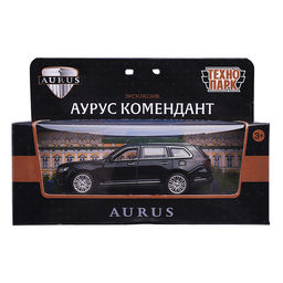 Машина металл Аурус Комендант 12,5 см, (двери, багаж, черный) инерц, в коробке