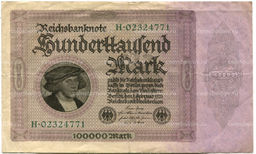 Банкнота 100000 марок 1923 года Германия