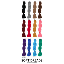 SOFT DREADS Канекалон однотонный, гофрированный, 60 см, 100 гр, цвет бордовый(#RD900) - Queen fair фото 4