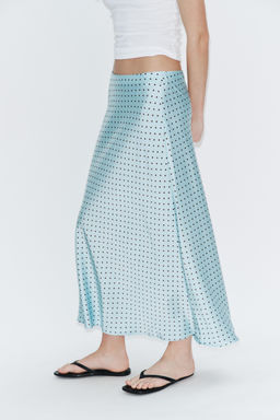 FALDA MIDI SATINADA / Azul claro - Zara фото 3