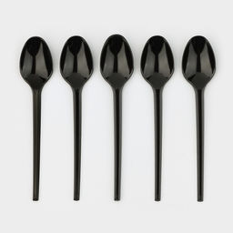 Цена за 100 шт. Ложка одноразовая «Стандарт», пластик, 12.5 см, чайная, чёрная