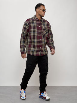 Ветровка рубашка мужская букле бордового цвета 58378Bo - Mtforce фото 13