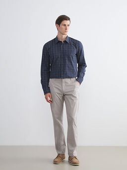 Regular Fit Uzun Kollu Ekose Poplin Erkek G?mlek