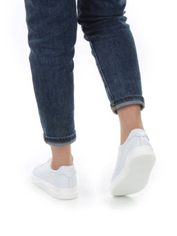 05-PDD165-1 WHITE/GRAY Кроссовки женские (натуральная кожа)