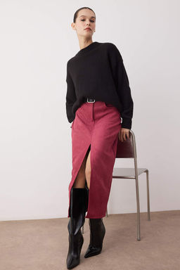 Vizon Onden Y?rtmacl? Suet Midi Orme Kalem Etek TWOAW26ET00129 - Trendyolmilla фото 5