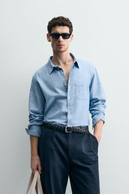 CAMISA REGULAR FIT CHAMBRAY / Azul claro - Zara фото 2