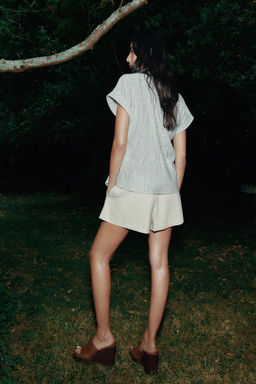 LINEN BLEND BOXER BERMUDA SHORTS - Zara фото 5
