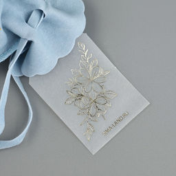 Цена за 5 шт. Мешочек подарочный замшевый «Цветы», тиснение