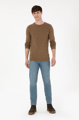 Erkek Slim Fit Bisiklet Yaka Haki Basic Kazak - U.s. polo assn фото 4