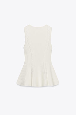 CABLE KNIT PEPLUM TOP - Zara фото 8