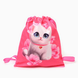 Сумка детская «Белая кошечка», 35×30 см, розовая