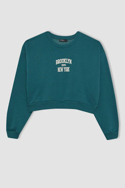 Толстый толстый свитшот Cool Oversize с круглым вырезом - Defacto фото 8