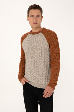 Erkek Regular Fit Bisiklet Yaka Ta_ Kazak