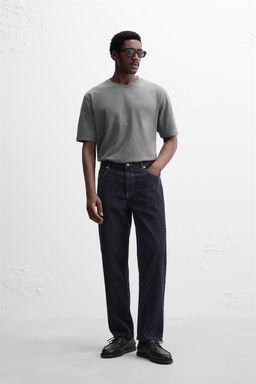 BRUSHED STRAIGHT-LEG JEANS