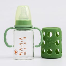 Бутылочка в силиконовом чехле, стекло, классическое горло, +3мес., 120мл., цвет МИКС для мальчика - Simaland фото 5