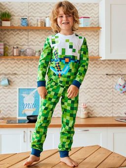 Пижама для мальчика Juno AW20BJ606 Sleepwear Minecraft зеленый