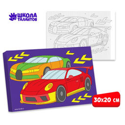 Картина по номерам Быстрые тачки 20х30 см