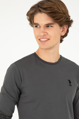 Мужской базовый свитшот антрацитового цвета - U.s. polo assn фото 2