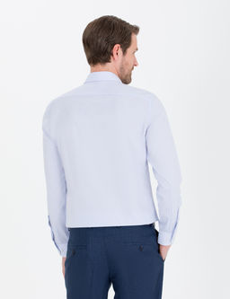 A__k Mavi Slim Fit Uzun Kollu G_mlek