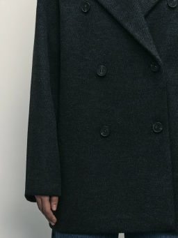 Полупальто свободного силуэта со спущенным плечом / Zarina  фото 3