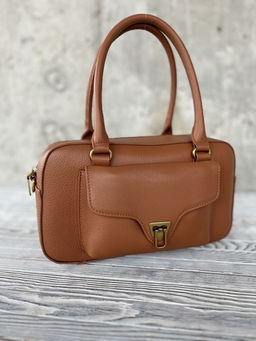 Женская кожаная сумка бочонок 3132 Браун