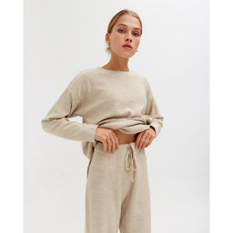 Костюм женский (джемпер, брюки) MINAKU: Casual Collection, бежевый, размер 48 (рост 170 см)