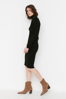 TRENDYOLMILLA Saks Mini Triko Kollar? Volanl? Elbise TWOAW20YN0005  фото 4