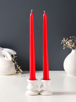 Цена за 2 шт. Свеча античная 25 см (набор 2 шт) 58 гр, 7 ч, цв. красный