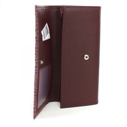 Портмоне женское Croco-ПР-972 натуральная кожа 2 отд, 8 карм, бордовый св кайман ирис/бордо орфей (252/253) 233479  фото 3