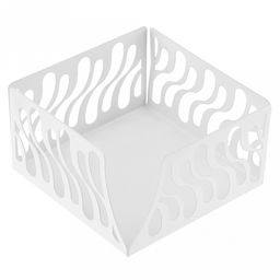 Салфетница металлическая 12,6х12,6х7см, белый (Россия)