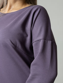 Платье женское П-163 (футер с лайкрой) Серо-лиловая