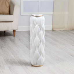 Ваза напольная «Люче», h=60 см, керамика, белая