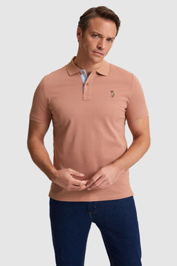 Erkek Pudra Regular Fit Polo Yaka Basic Ti__rt