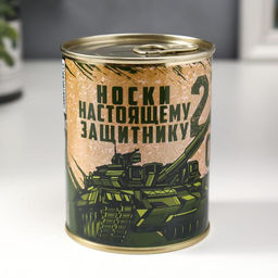 Носки мужские в банке «Настоящему защитнику», подарочные, чёрные, 43-45 р-р