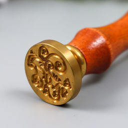 Сургучная печать с деревянной ручкой «Love и узоры», 9×2.5×2.5 см