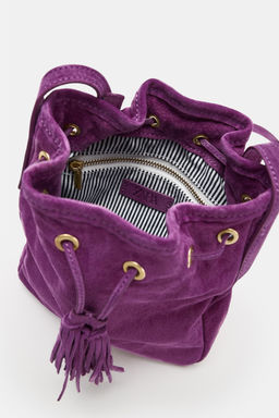 MINI BANDOLERA FRUNCIDA PIEL / Morado - Zara фото 6