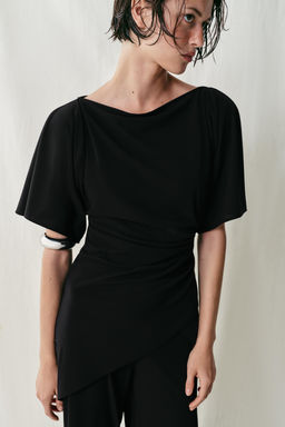 TOP CREPE DRAPEADO / Negro - Zara фото 2