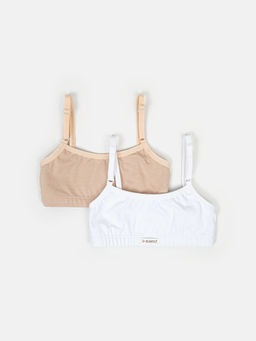 Комплект топов для девочек Сахар/Беж 2 шт 7+